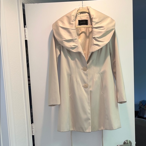 TAHARI Trench Coat Water Repellent Cream Woman’s Size 6 - Picture 15 of 16